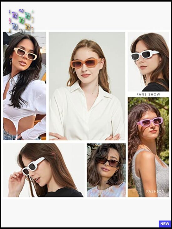 Retro Square Sunglasses Y2K 90s Vintage Fun UV Protection Trendy Sun Glasses main image 4